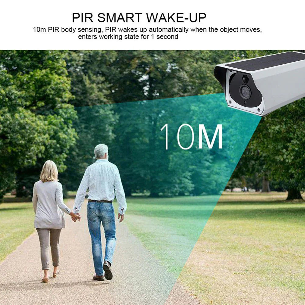 NIP Solar Camera | 2MP, 1080P, Wi-Fi, IR Night Vision, Two-Way Audio, IP67 Waterproof - Tazeet.com