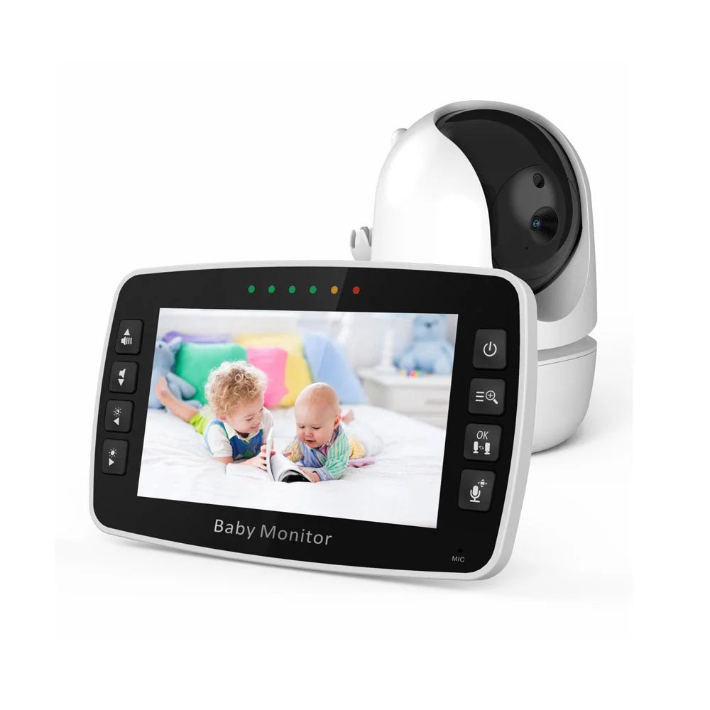 PTZ Wireless Baby Monitor Model SM430A - 3MP, 4.3” HD LCD Display, IR Night Vision, Two-Way Audio & Lullabies - Tazeet.com