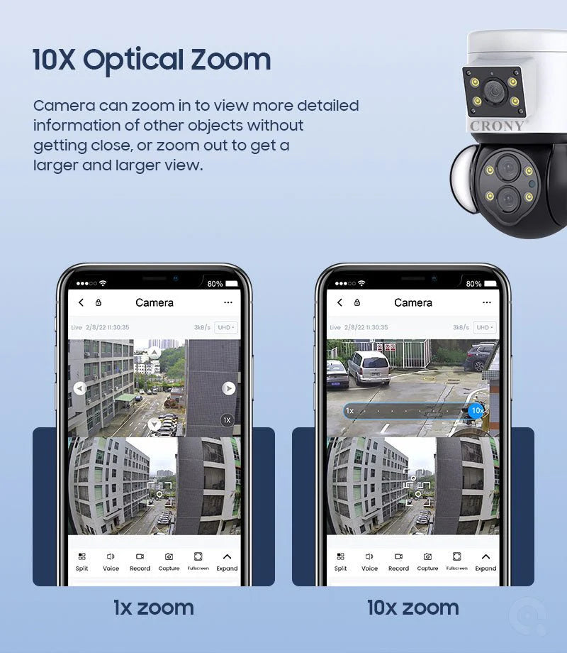 ST-430 Triple Lens Wireless Camera | 10MP, 2592x2048 Resolution, 10x Optical Zoom, Motion Tracking - Tazeet.com