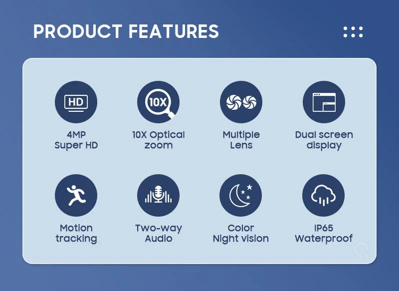 ST-430 Triple Lens Wireless Camera | 10MP, 2592x2048 Resolution, 10x Optical Zoom, Motion Tracking - Tazeet.com
