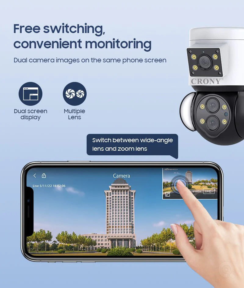 ST-430 Triple Lens Wireless Camera | 10MP, 2592x2048 Resolution, 10x Optical Zoom, Motion Tracking - Tazeet.com
