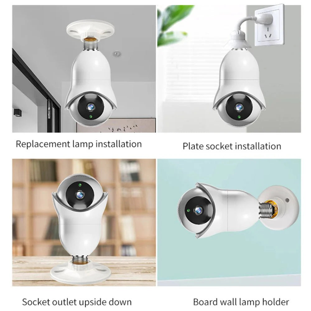 PTZ Wireless Bulb Camera TC76 | 2MP | 720P HD | 275° Pan & 95° Tilt | IR Night Vision | Motion Detection | Two-way Audio | Wi-Fi | Waterproof | App Connectivity - Tazeet.com