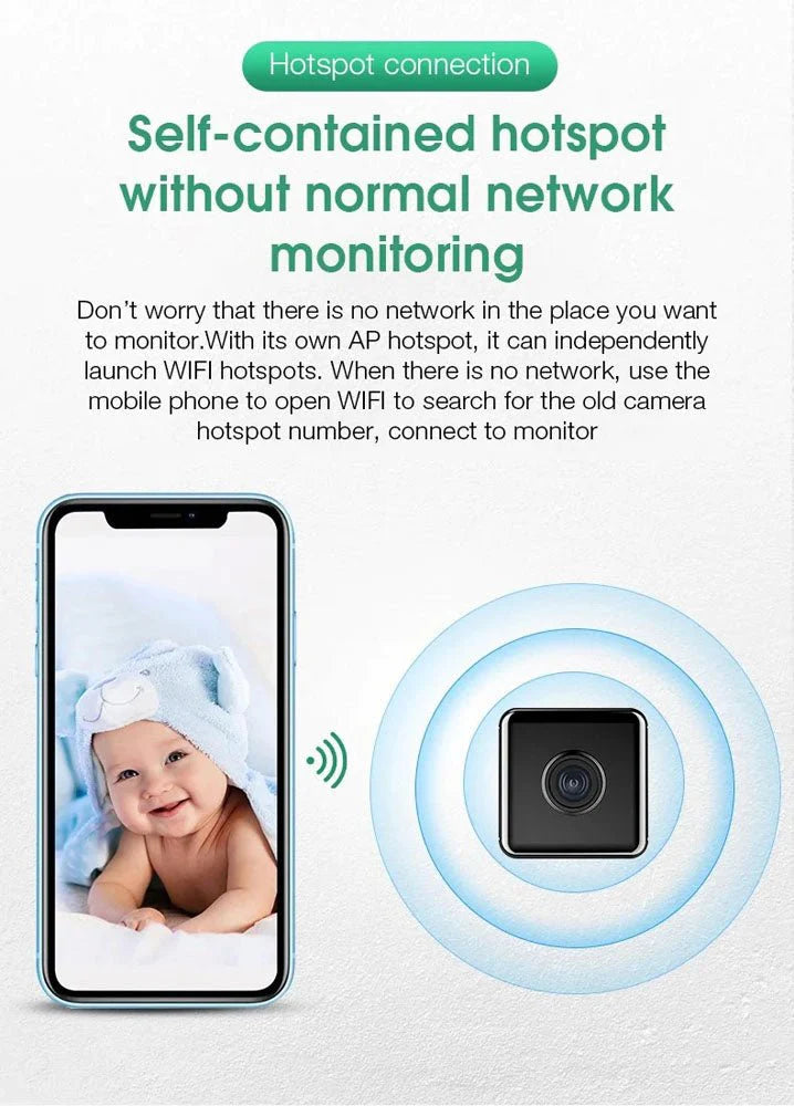 Mini Wireless Camera W10 | 1080P Wi-Fi Compact Security Cam with Night Vision & Motion Detection - Tazeet.com