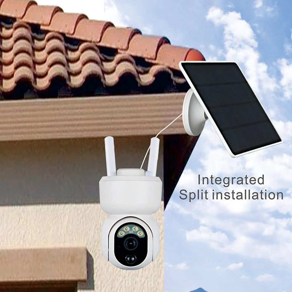 Solar PTZ Wireless Camera RBX-S30 | 2MP, 360° PTZ, Full-Color Night Vision, IP65 Waterproof - Tazeet.com