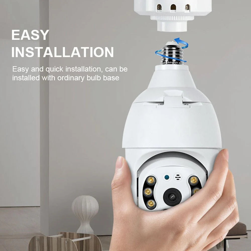 PTZ Wireless Bulb Camera Y28 | 2MP | 1080P HD Resolution | 275° Pan & 95° Tilt | IR Night Vision | Motion Detection | Two-way Audio | Wi-Fi | App Connectivity - Tazeet.com