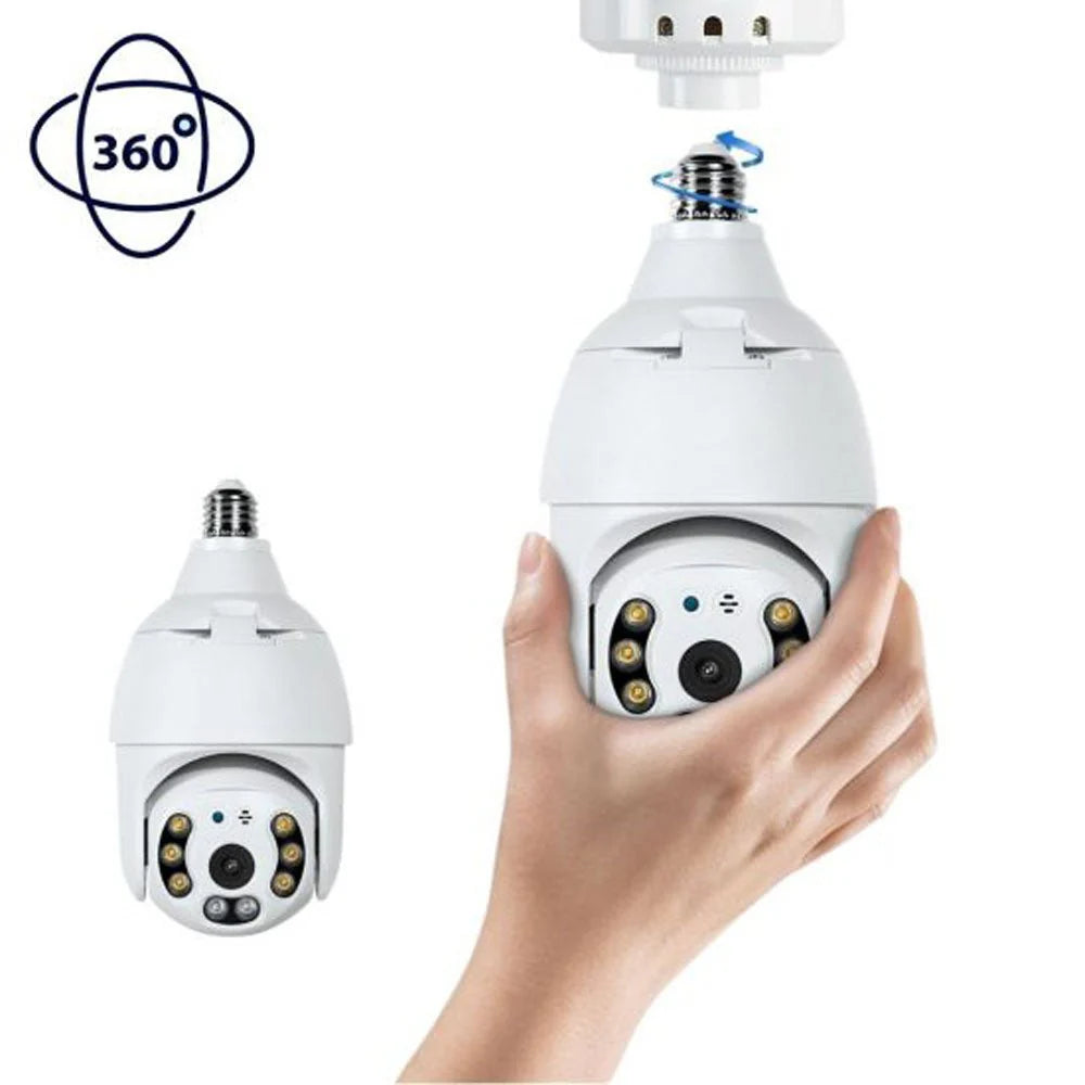 PTZ Wireless Bulb Camera Y28 | 2MP | 1080P HD Resolution | 275° Pan & 95° Tilt | IR Night Vision | Motion Detection | Two-way Audio | Wi-Fi | App Connectivity - Tazeet.com