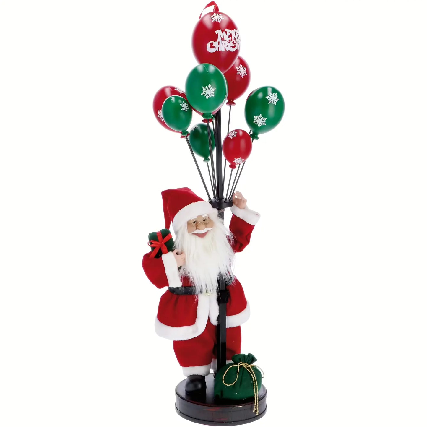 Plastic Santa Claus with Red and Green Balloons – 112 cm Tall Christmas Decoration for Indoor & Outdoor Display - Tazeet.com