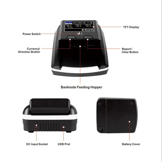 Mini Currency Counter CN-136 – Multi-Currency USD/EUR/AED, UV/MG/IR Detection, Built-In Battery - image 2