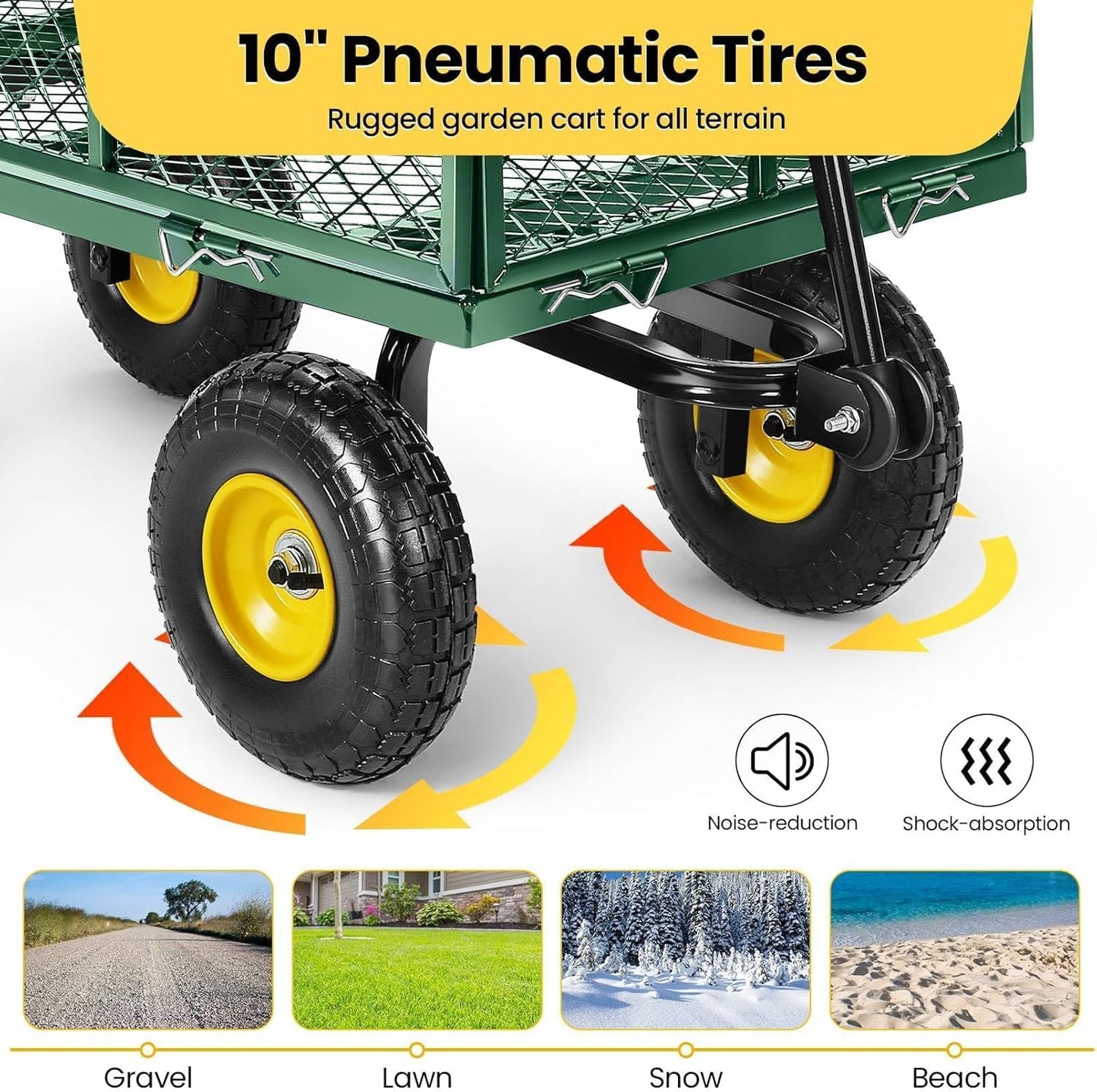 Heavy Duty Foldable Trolley Cart 360kg - Metal Mesh Utility Wagon - product image 6