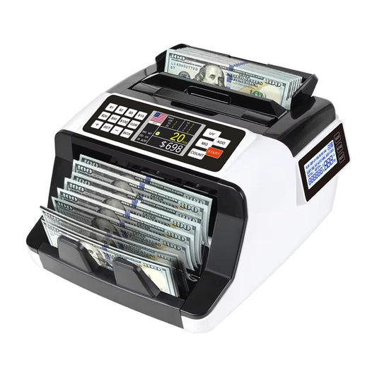 Currency Counter AL-7200 – 1000 pcs/min, UV/MG Detection, Dual LCD Display, RS-232 Interface