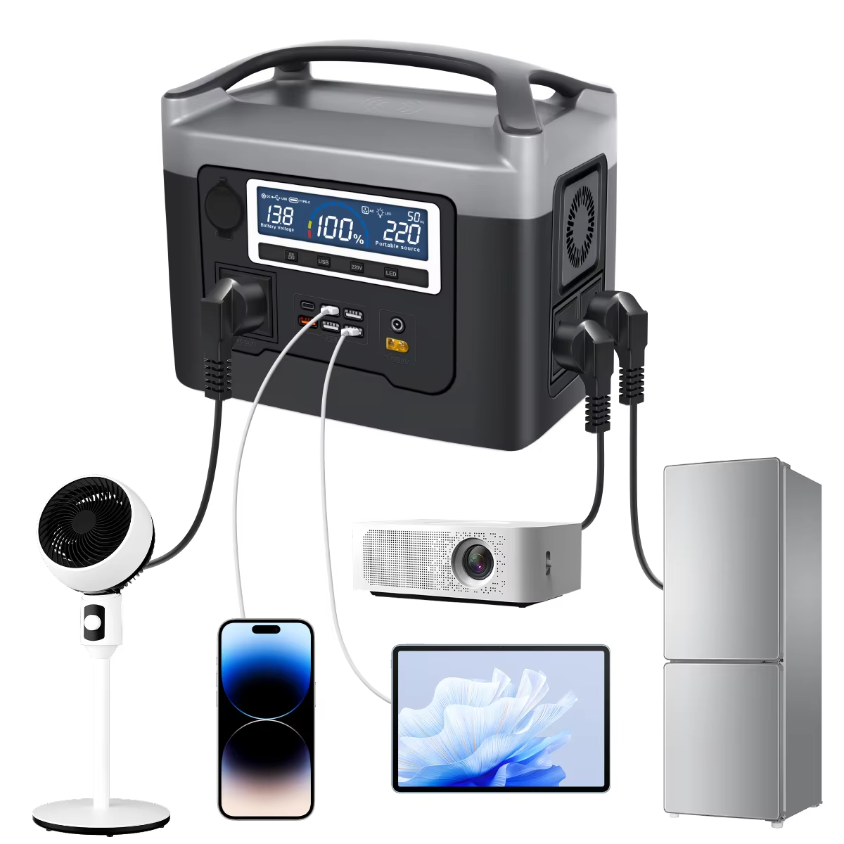 TAZEET BS800+ Portable Power Station | 800W Outdoor Power Supply | Home, Camping & Travel