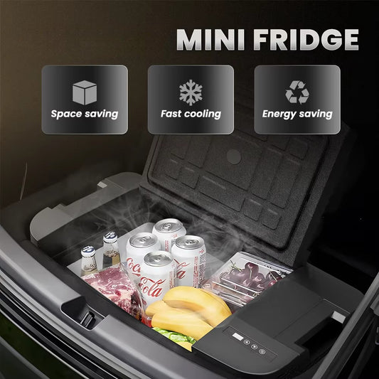 Tazeet TSL35 35L Portable Car Refrigerator – Tesla Model Y Compatible Car Freezer with LED Display, Low Noise, -20°C to 20°C – 12V/24V/AC for UAE Travel & Home