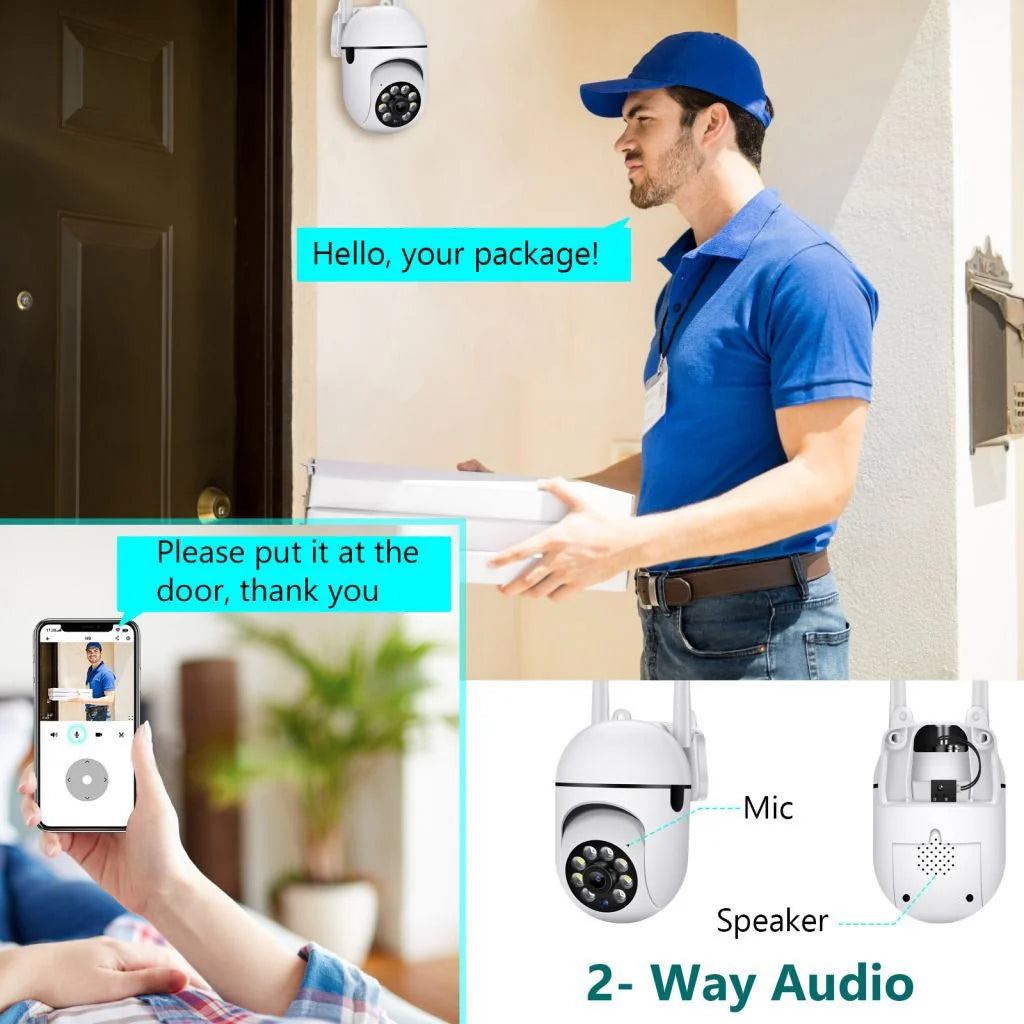 NIP-27 PTZ Wireless Camera | 1080P Resolution, 360° Pan, Night Vision, Two-way Audio - Tazeet.com