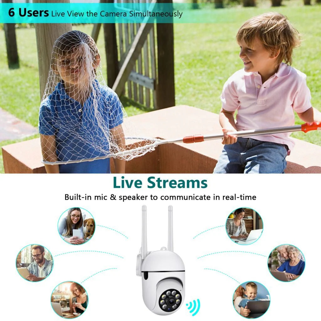 NIP-27 PTZ Wireless Camera | 1080P Resolution, 360° Pan, Night Vision, Two-way Audio - Tazeet.com