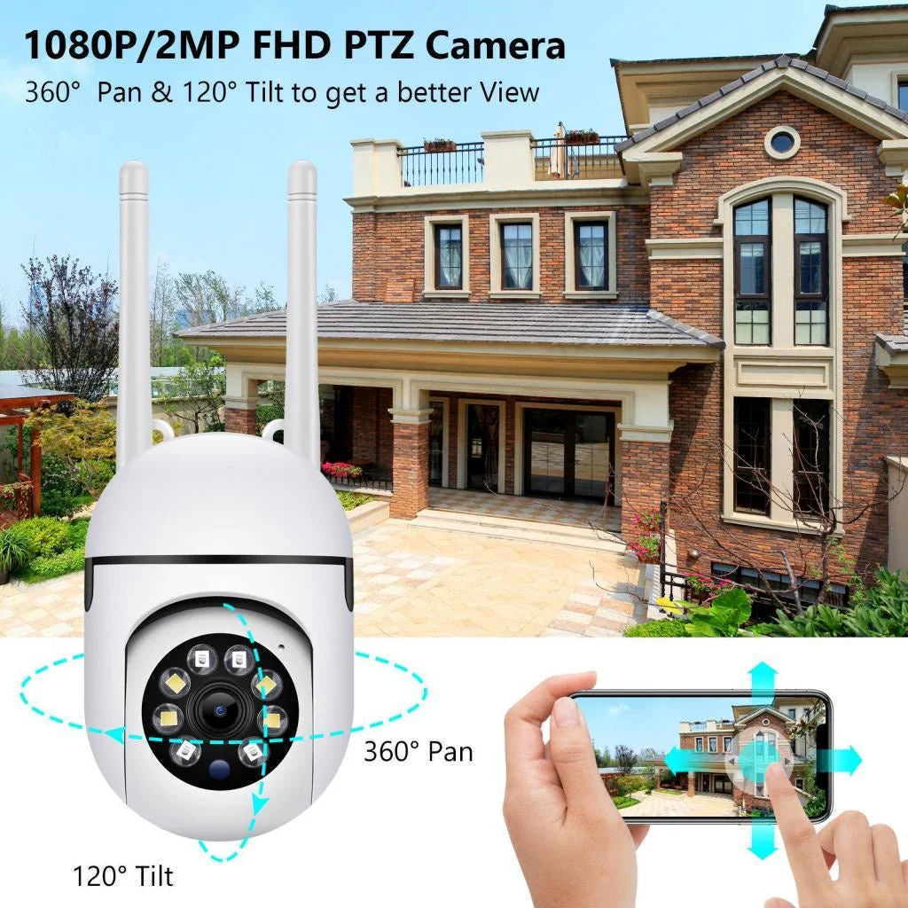 NIP-27 PTZ Wireless Camera | 1080P Resolution, 360° Pan, Night Vision, Two-way Audio - Tazeet.com