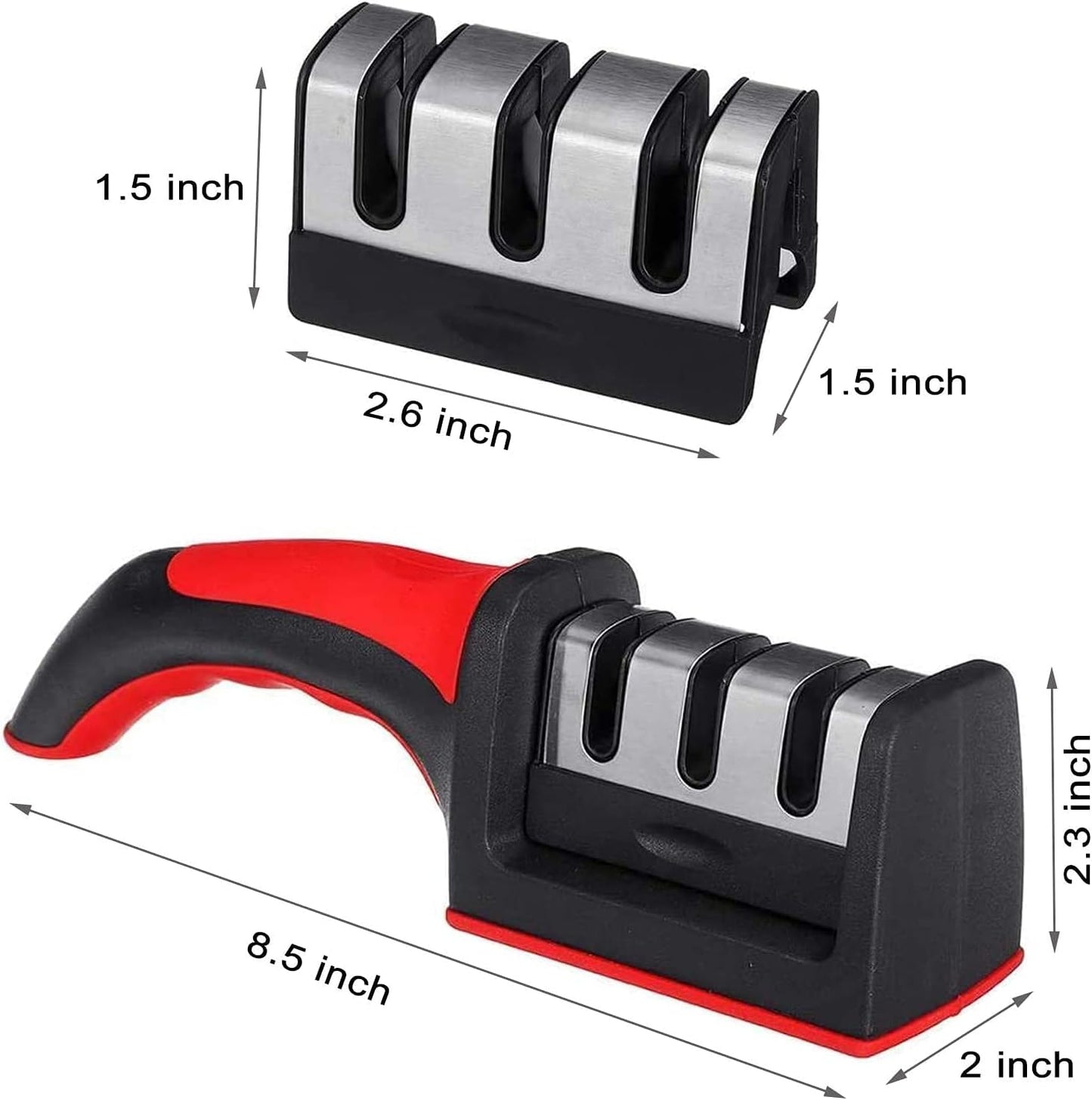 Premium Kitchen Knife Sharpener - 3 - Stage Sharpening and Polishing for Straight Knives - Perfect for Household and Chef's Choice - Tazeet.com