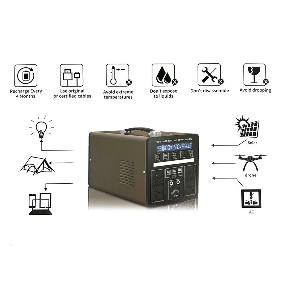 High-Capacity Portable Power Station MP7-1200W – 1200W Output with 720Wh Battery, Multiple Charging Ports