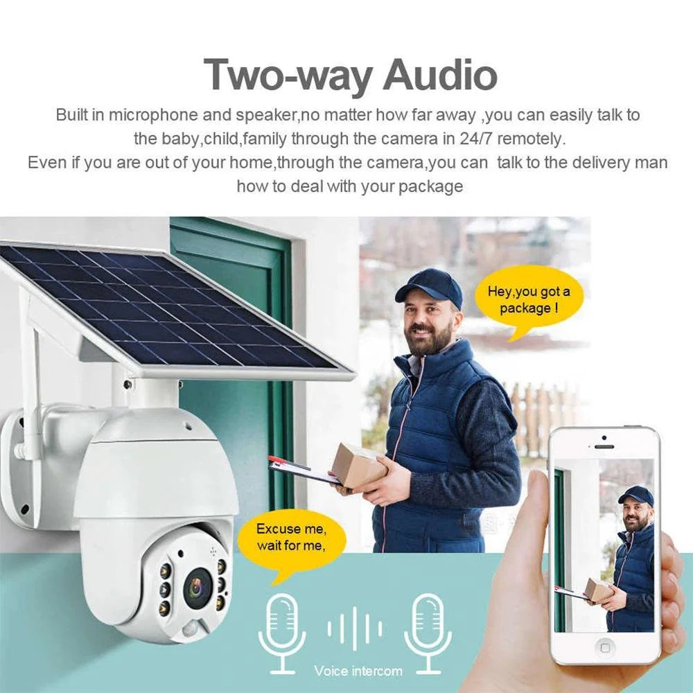 Solar PTZ Wireless Camera RBX-S10 | 5MP, 360° PTZ, Full-Color Night Vision, IP65 Waterproof - Tazeet.com