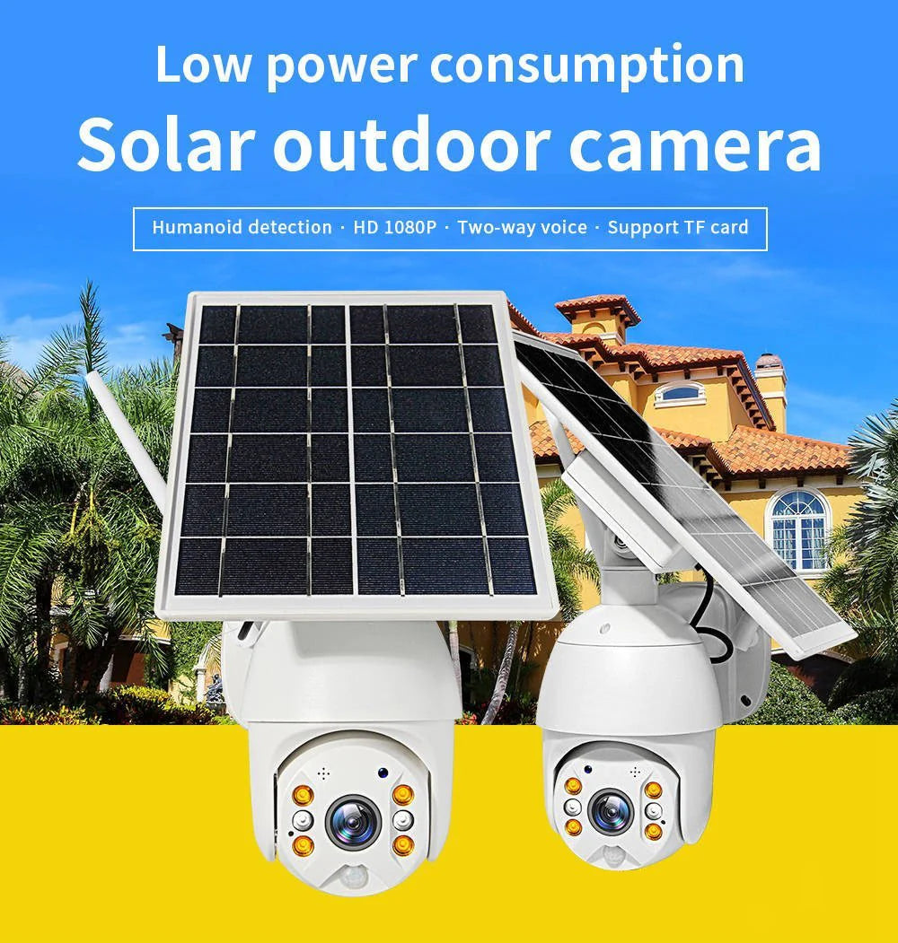 Solar PTZ Wireless Camera RBX-S10 | 5MP, 360° PTZ, Full-Color Night Vision, IP65 Waterproof - Tazeet.com