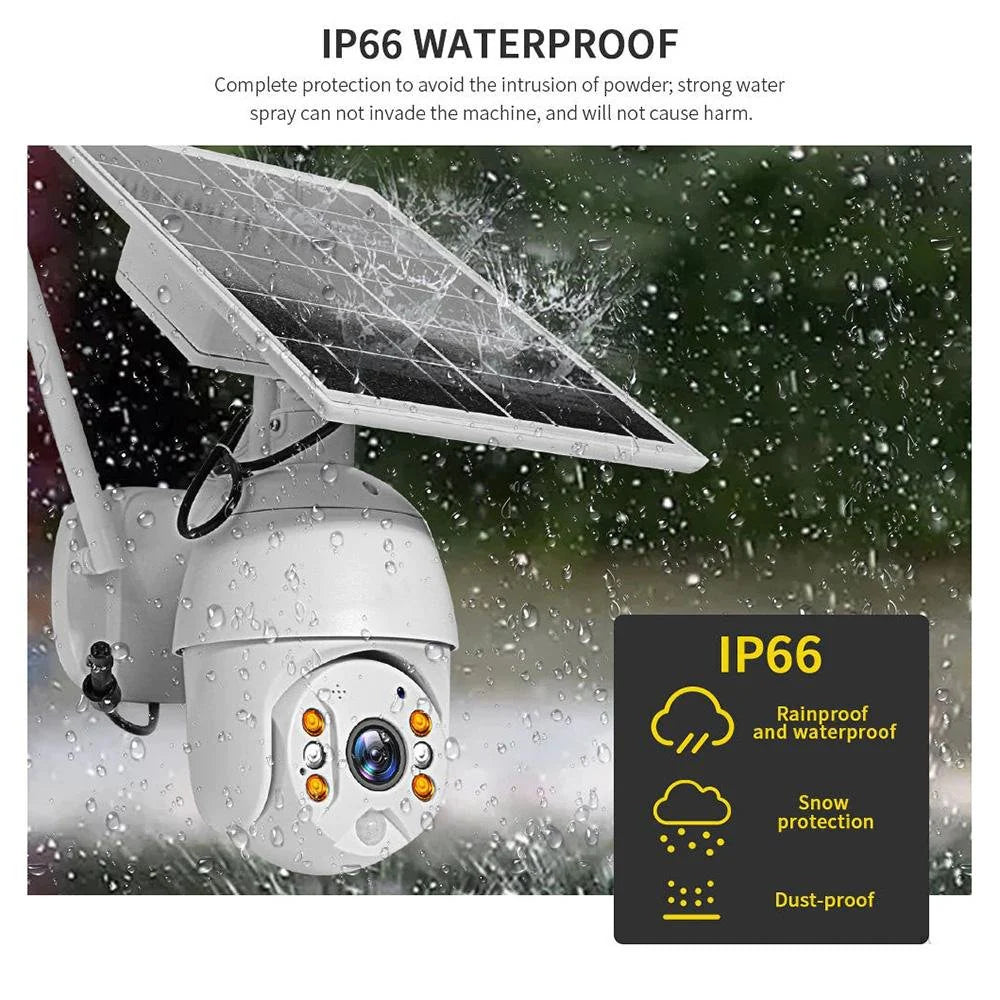 Solar PTZ Wireless Camera RBX-S10 | 5MP, 360° PTZ, Full-Color Night Vision, IP65 Waterproof - Tazeet.com