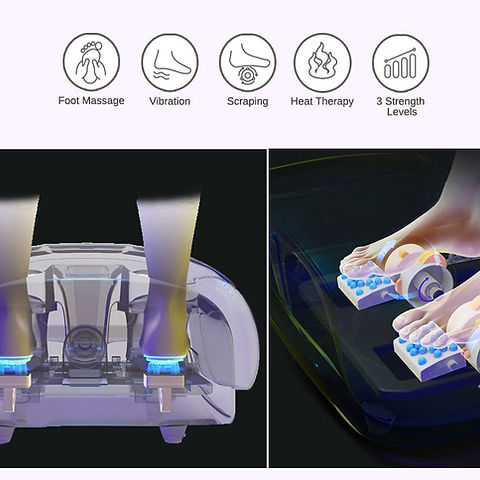 Foldable Foot and Calf Massager with Heat, Kneading, Vibration & Reflexology Therapy – Perfect for Relaxation & Pain Relief - Tazeet.com