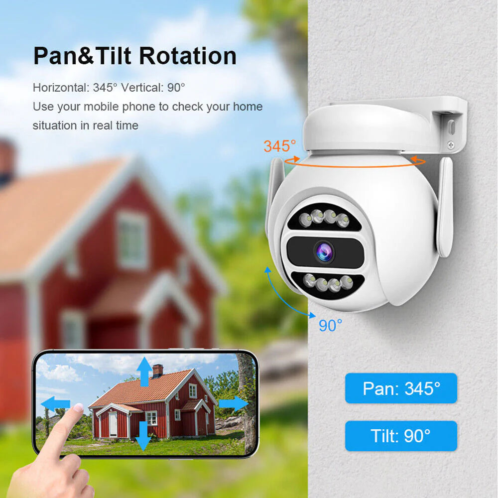 SH047 PTZ Wireless Camera | 4MP 2K Resolution, IR Night Vision, Human Tracking, Two-Way Audio, IP66 Waterproof - Tazeet.com