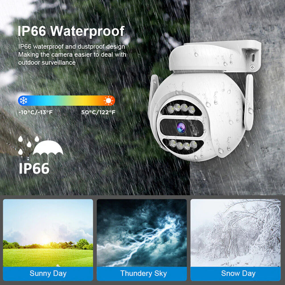 SH047 PTZ Wireless Camera | 4MP 2K Resolution, IR Night Vision, Human Tracking, Two-Way Audio, IP66 Waterproof - Tazeet.com