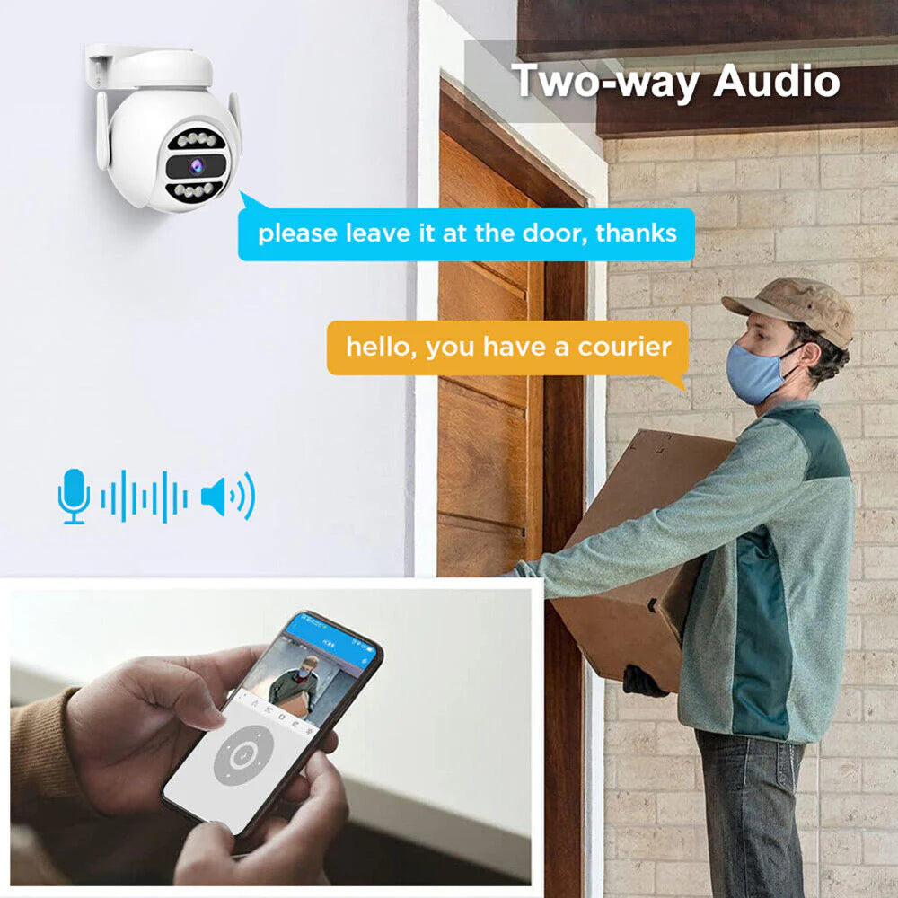 SH047 PTZ Wireless Camera | 4MP 2K Resolution, IR Night Vision, Human Tracking, Two-Way Audio, IP66 Waterproof - Tazeet.com