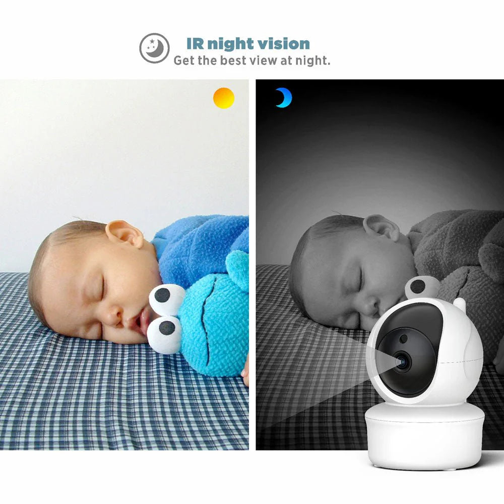 PTZ Wireless Baby Monitor | 5” LCD Display | Two-Way Audio | IR Night Vision | Lullabies | Temperature Alarm - Tazeet.com