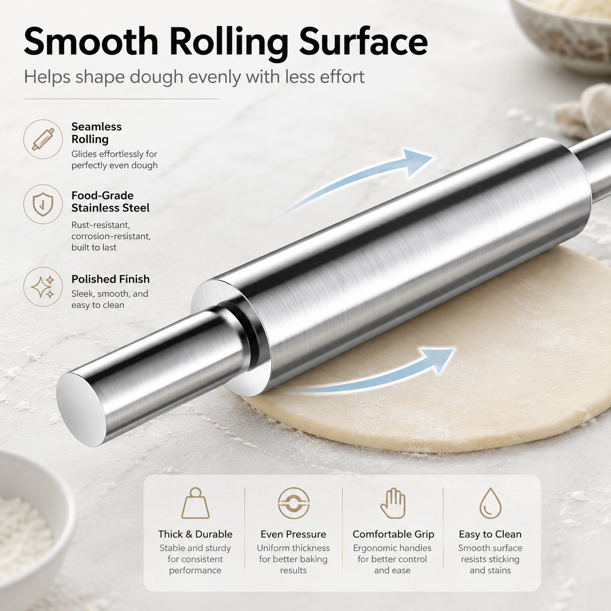 17-Inch Stainless Steel Rolling Pin - product image 9