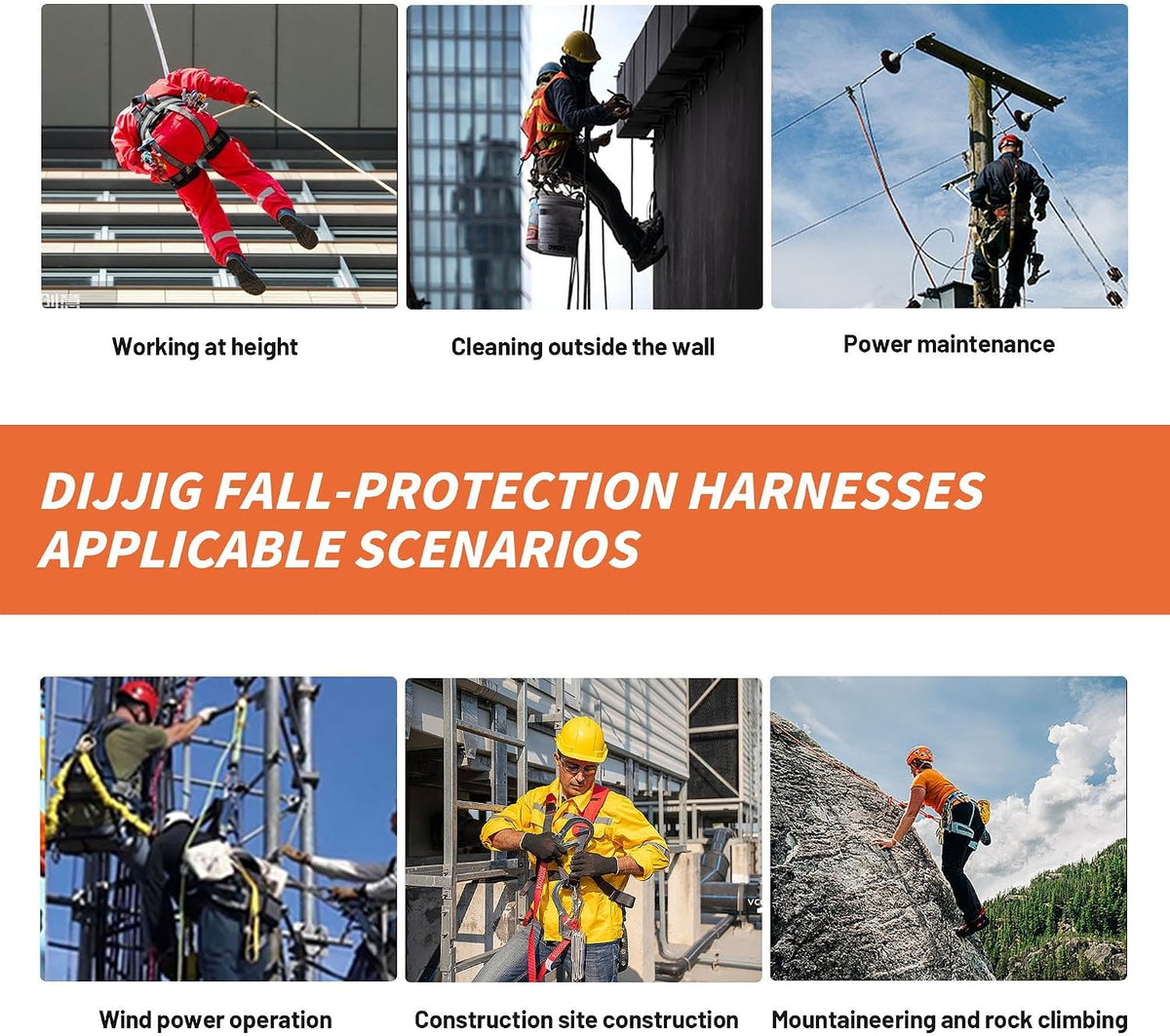 Orange full-body safety harness – gallery view 9