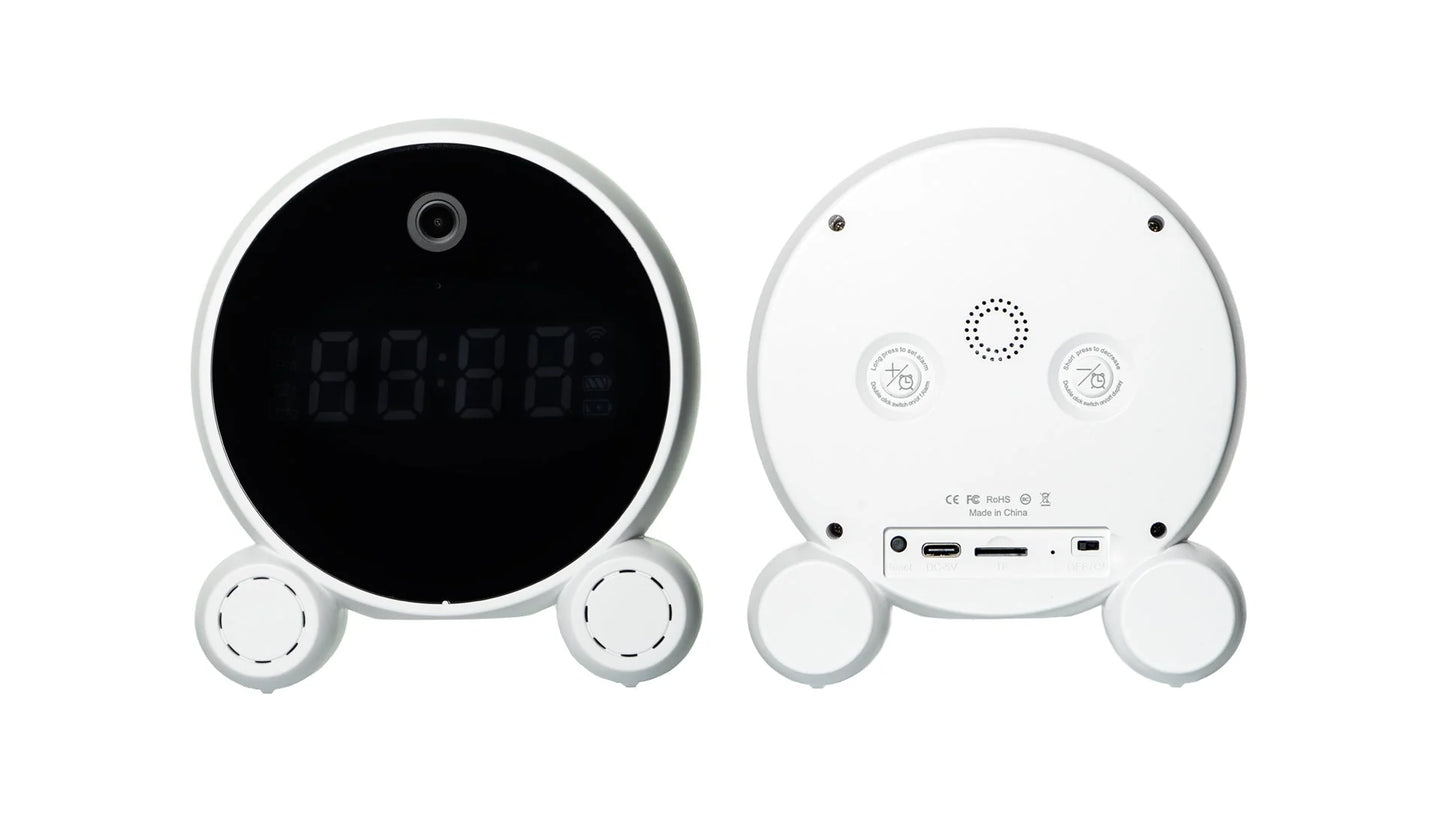 Table Clock with Wireless Camera Model X7-1080P, 1080P Resolution, Night Vision, Motion Detection, App Connectivity, USB Type-C Charging - Tazeet.com