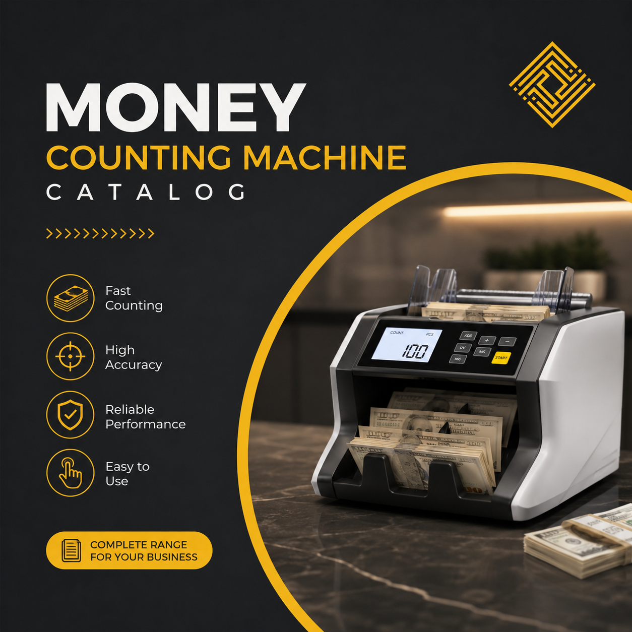Money counting machines and currency verifier devices