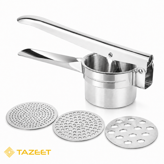 Stainless Steel Potato Ricer with 3 Interchangeable Discs