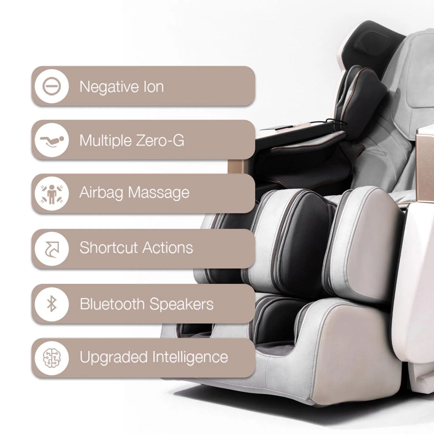 JC BUCKMAN ExaltUs 4D Full Body Massage Chair – Zero Gravity, Full Body Airbag Massage, SL-Shaped Track, Foot Roller, Back Heat Therapy & Bluetooth Speakers