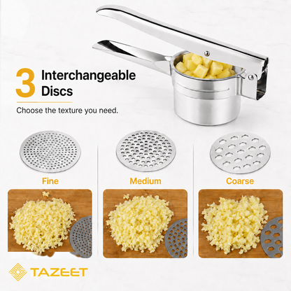 Stainless Steel Potato Ricer with Interchangeable Discs - product image 3
