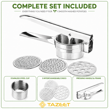 Stainless Steel Potato Ricer with Interchangeable Discs - product image 4