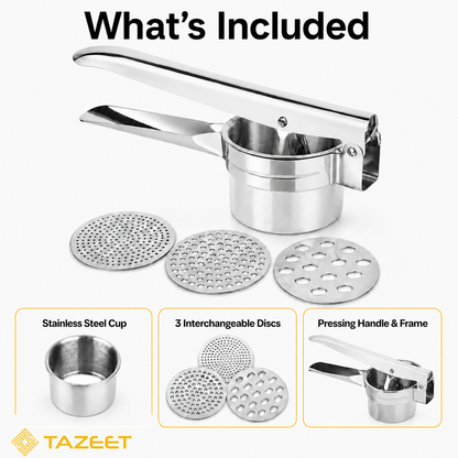 Stainless Steel Potato Ricer with Interchangeable Discs - product image 2