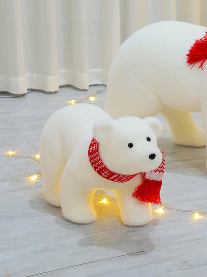 Polar Bear & Snowman Christmas Tree Scene – Window Set Christmas Decoration for Home & Office