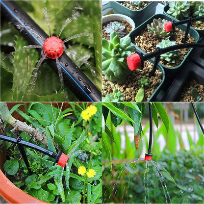 100Pcs Adjustable Micro Drip Irrigation System - 1/4 Inch Watering Sprinklers, Anti - clogging Emitter Dripper for Garden Supplies - Tazeet.com