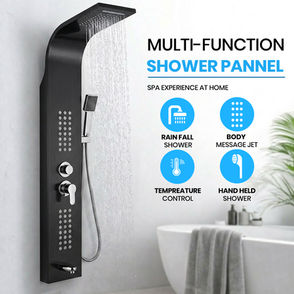 Stainless Steel Shower Panel Tower – Rainfall, Waterfall, Jets, Tub Spout & Hand Shower - image 13