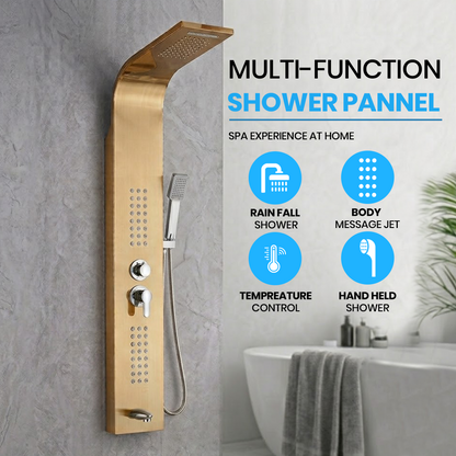 Stainless Steel Shower Panel Tower – Rainfall, Waterfall, Jets, Tub Spout & Hand Shower - image 15