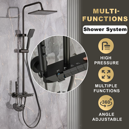 TAZEET Piano Key Thermostatic Shower Set - Rain Head, Hand Shower, Shattaf & Tub Spout - image 9