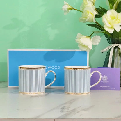 Wedgwood Helia Mug – Fine Bone China Mug, Luxury Coffee Mug Made in England pack of 2 Mugs