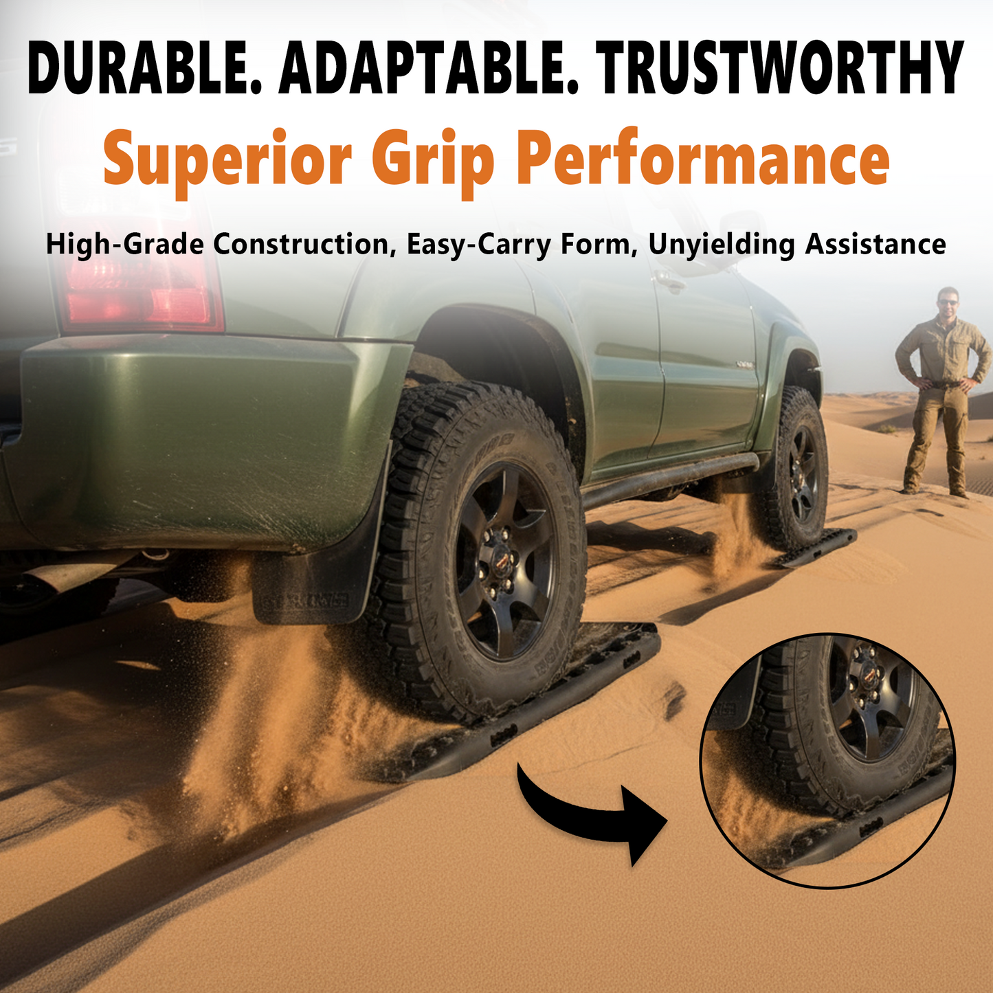 TAZEET 41in Recovery Boards Pair - Off-Road Traction Tracks for Sand & Mud