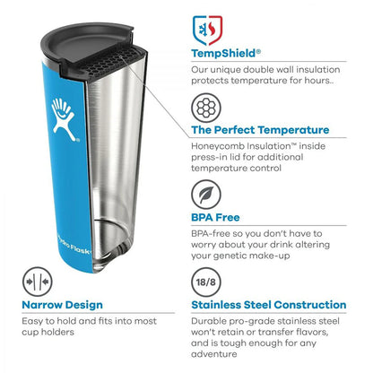 Hydro Flask Insulated Coffee Tumbler with Closeable Lid | Stainless Steel, BPA-Free, Dishwasher Safe