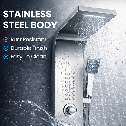 Stainless Steel Shower Panel Tower – Rainfall, Waterfall, Jets, Tub Spout & Hand Shower - image 10