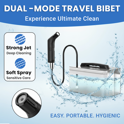 TAZEET Electric Portable Bidet Sprayer 2.3L Rechargeable Handheld Travel Toilet Washer – Personal Hygiene for Women, Baby & Elderly | Portable WC Cleaning (Black)