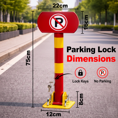 Manual Parking Space Lock 75cm – Yellow Ground-Mounted Car Barrier - image 8