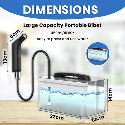 TAZEET Electric Portable Bidet Sprayer 2.3L Rechargeable Handheld Travel Toilet Washer – Personal Hygiene for Women, Baby & Elderly | Portable WC Cleaning (Black)